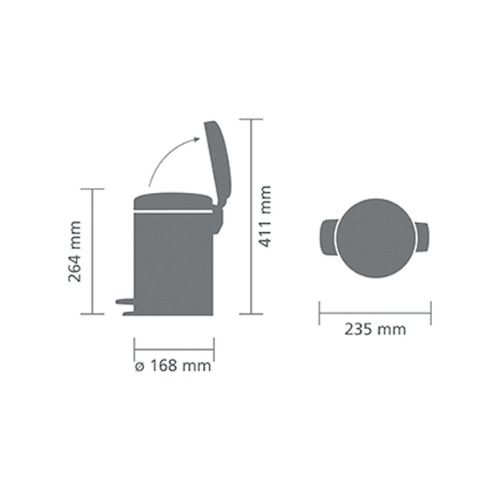 NewIcon Papelera de pedal 3 L